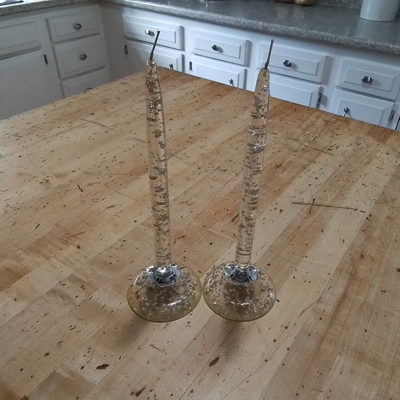 Vintage Accents Mcm Lucite Candles Pair With Lucite Candle Holders